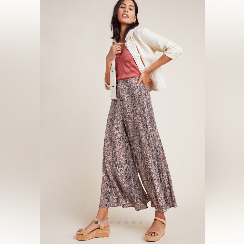 Anthropologie Skirted Wide-Leg Pants